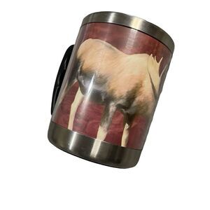 LL Bean Coffee Mug Tin Metal Cup Camping Outdoors Office Work Travel Moose